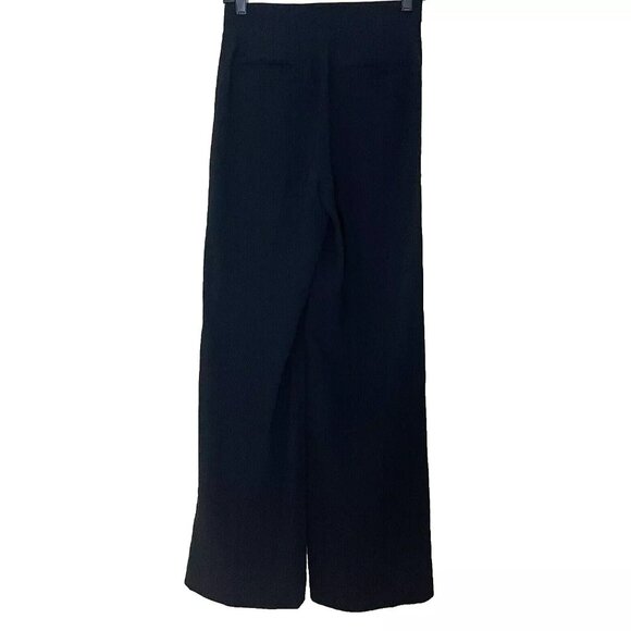 L.K.Bennett Black Wide Leg Trouser Pants 2 Classic Office Old Money Quiet Luxury - Picture 3 of 11